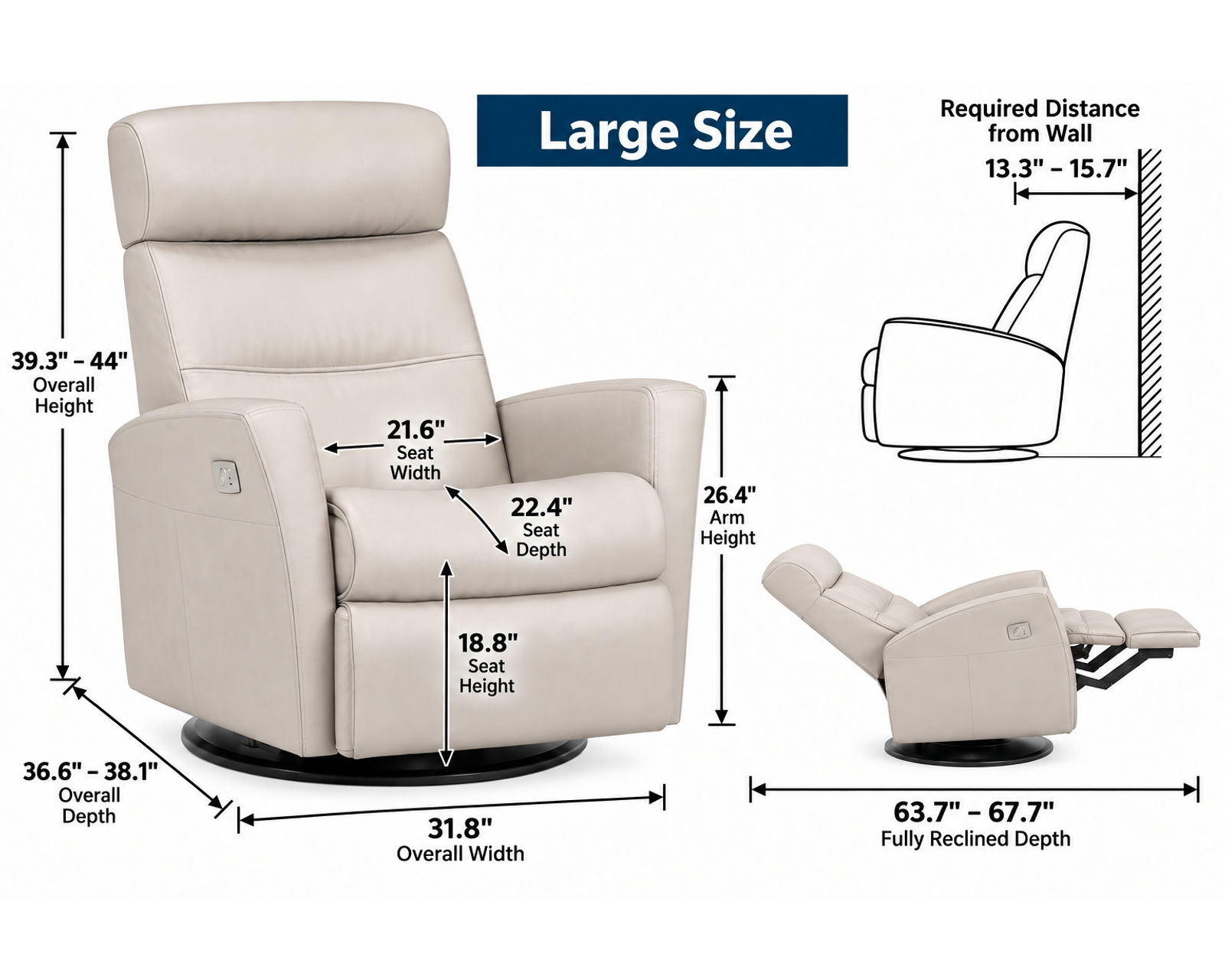 Divani Swivel Glider Relaxer Recliner Cinder (Scandinavian Comfort That Moves With You) IN STOCK - Luxury You Can Feel. Value You Can Appreciate.