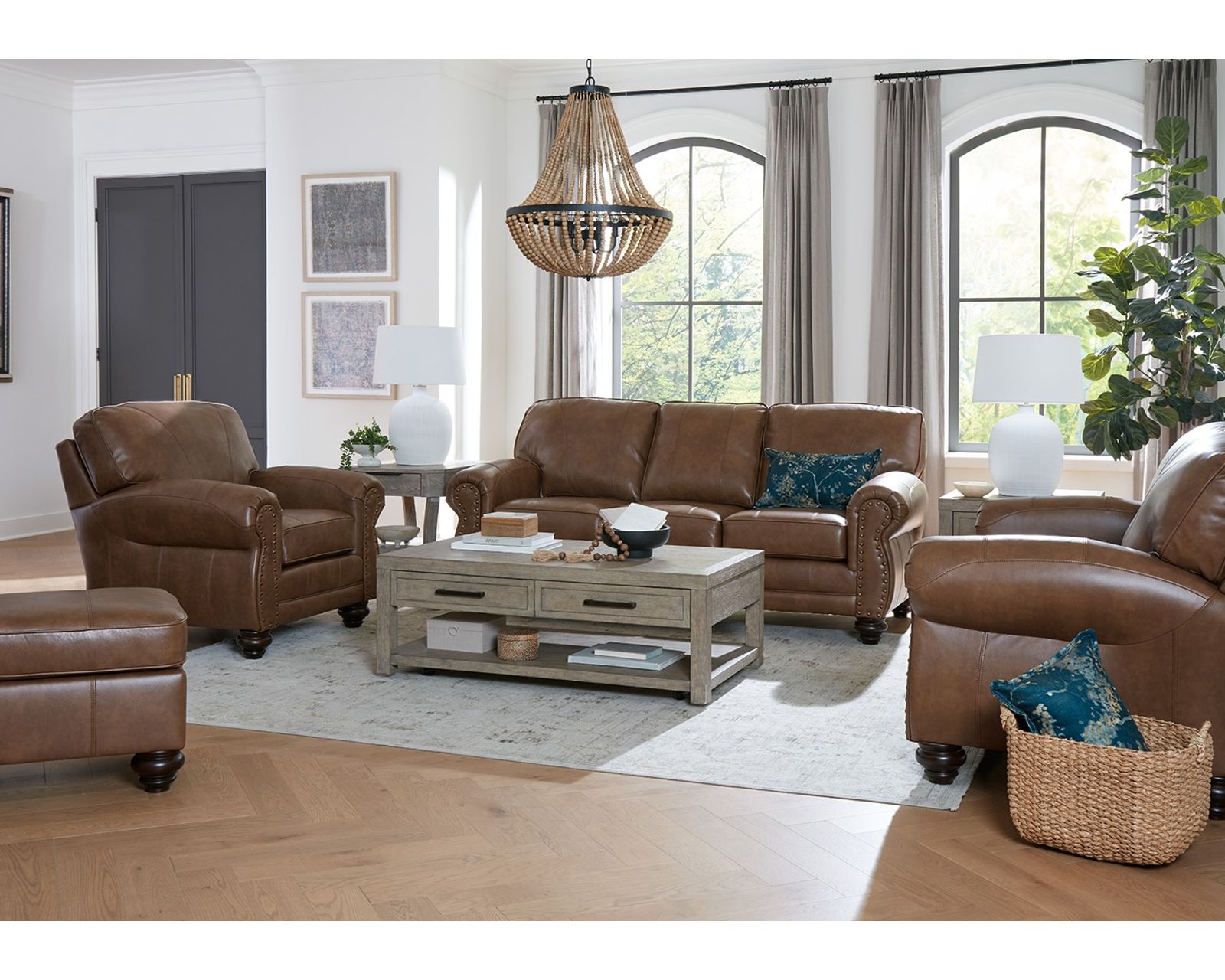 Noble Leather Sofa (+3 leathers) 83" - Noble Leather Sofa
