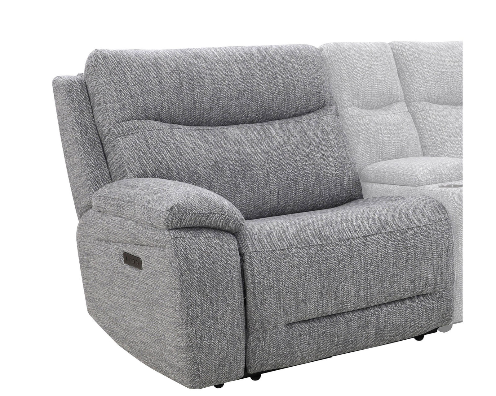 Apollo Zero Gravity Grey Power Reclining Power Headrest Sectional (in stock) - Apollo Grey Power Left Arm Facing Recliner