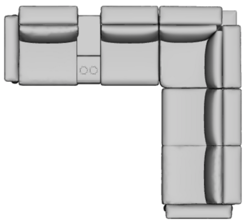 Layout D: Six Piece Wide Reclining Sectional 129" x 116" (three recliners)