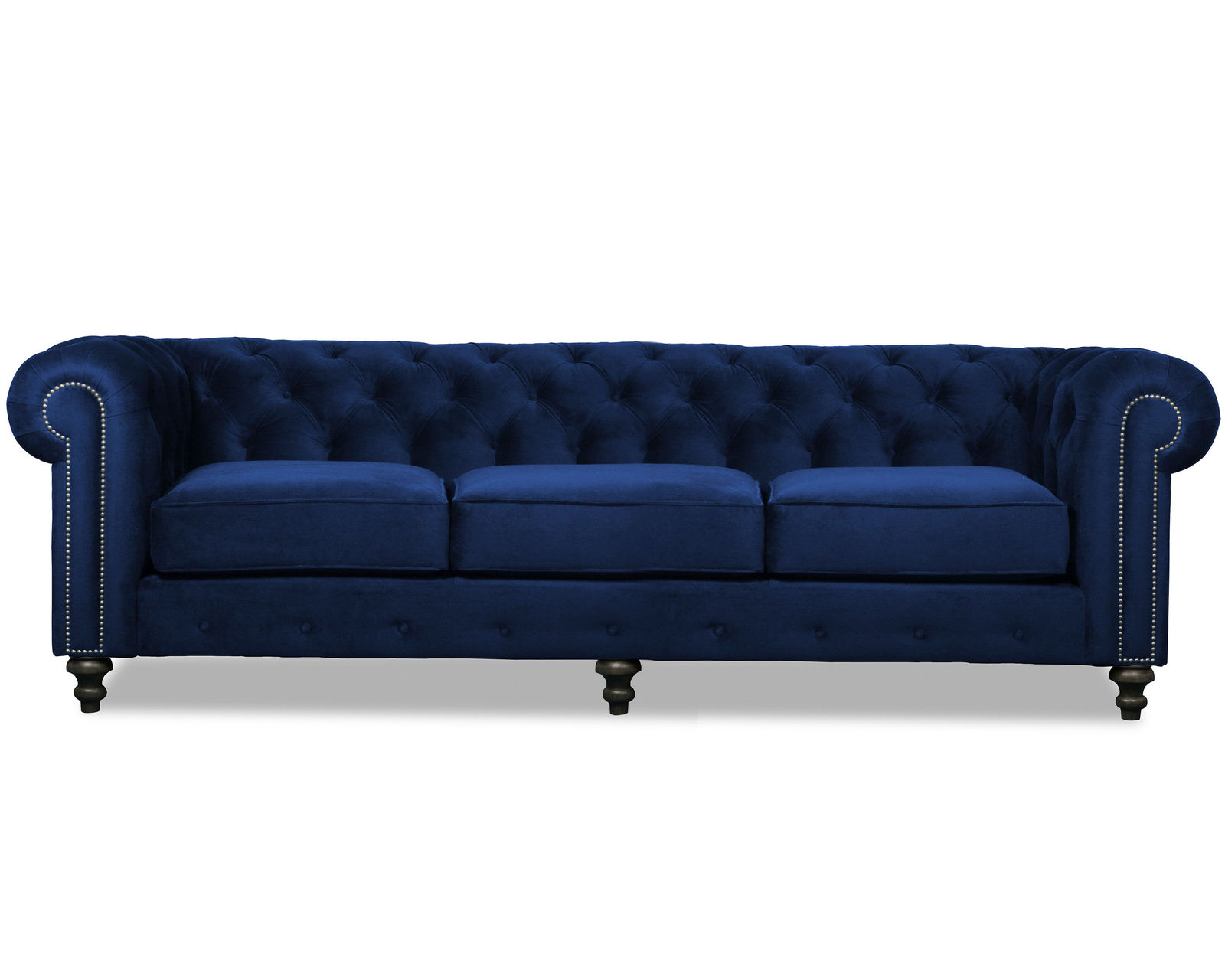 London Tufted Sofa in Blue -  72" - 90" - 103"
