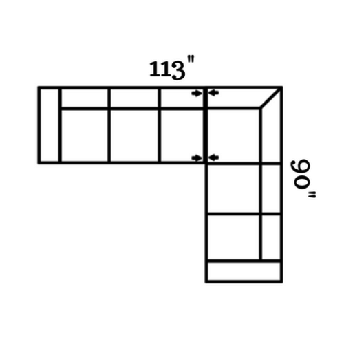 Layout I: Two Piece Sectional 113" x 90"