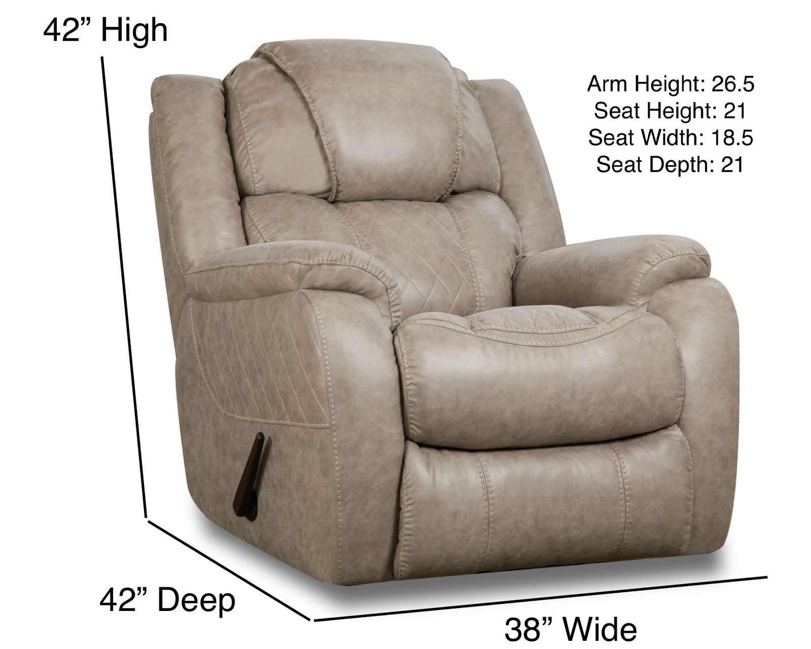 Rayna 88" Double Reclining Sofa Tan (In stock) - Rayna Rocker Recliner