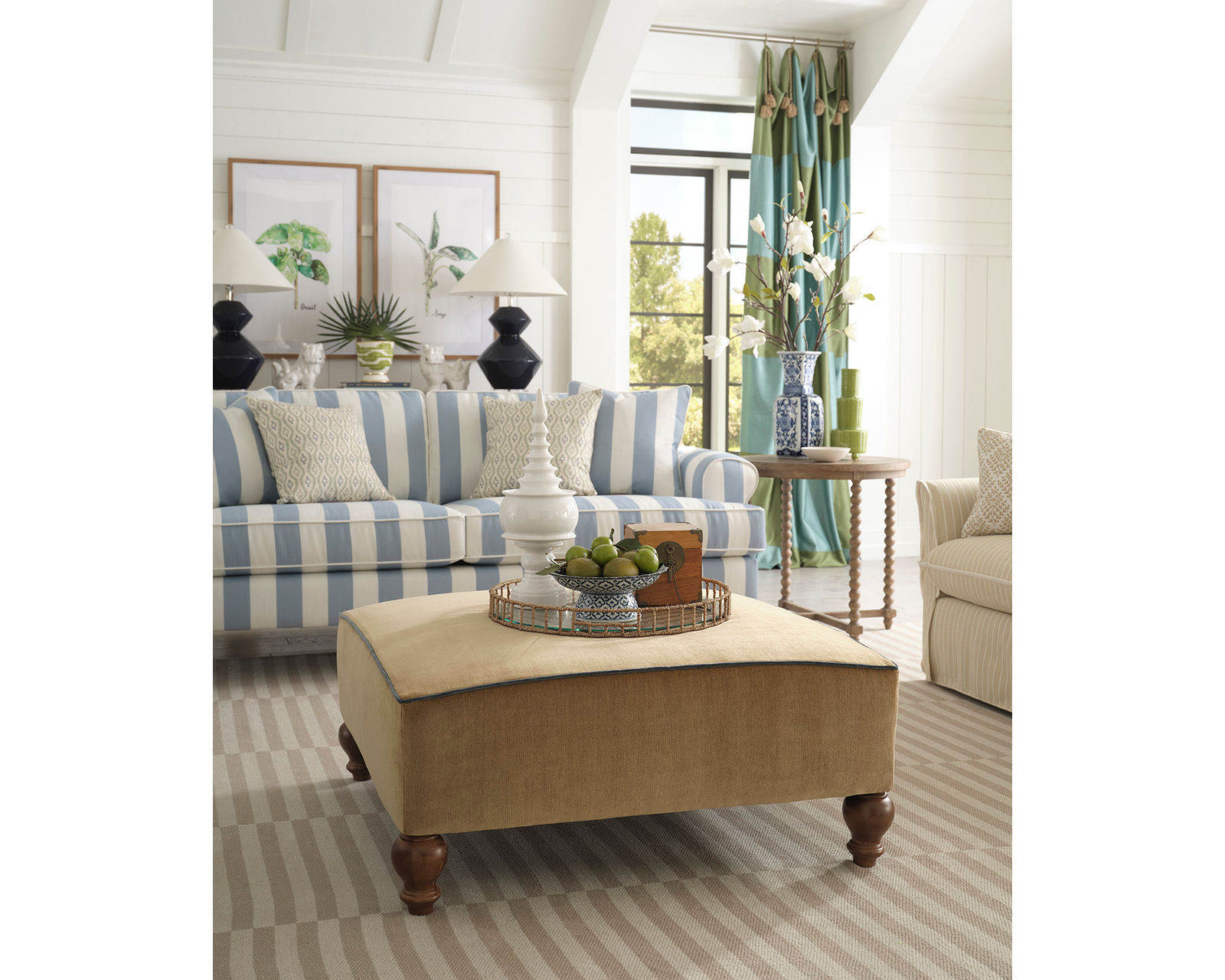 Erin & Ben Renelle Square Cocktail Ottoman 38"  (+50 fabrics) - Renelle 38" Square Cocktail Ottoman
