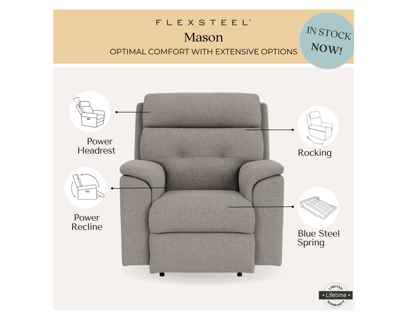 Mason 91" Reclining Sofa (Colors Available)
