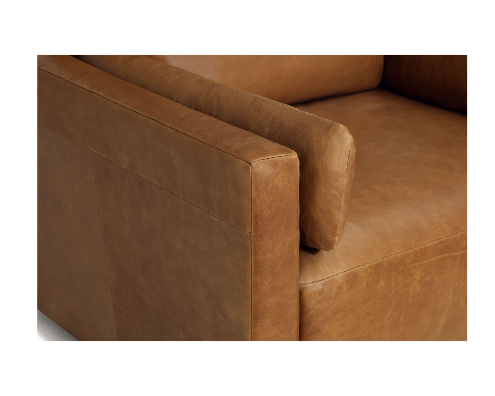 Shea 77646 Stationary Chair and a Half  - Its narrow track arm angles subtly upward to create a welcoming silhouette