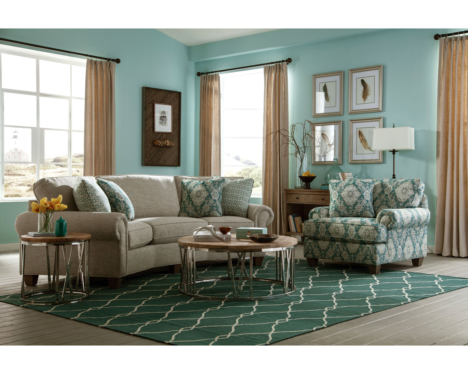 C9 Conversation Sofa (100+ Performance fabrics) Make it Yours - Features panel arm, box cushions and tapered legs