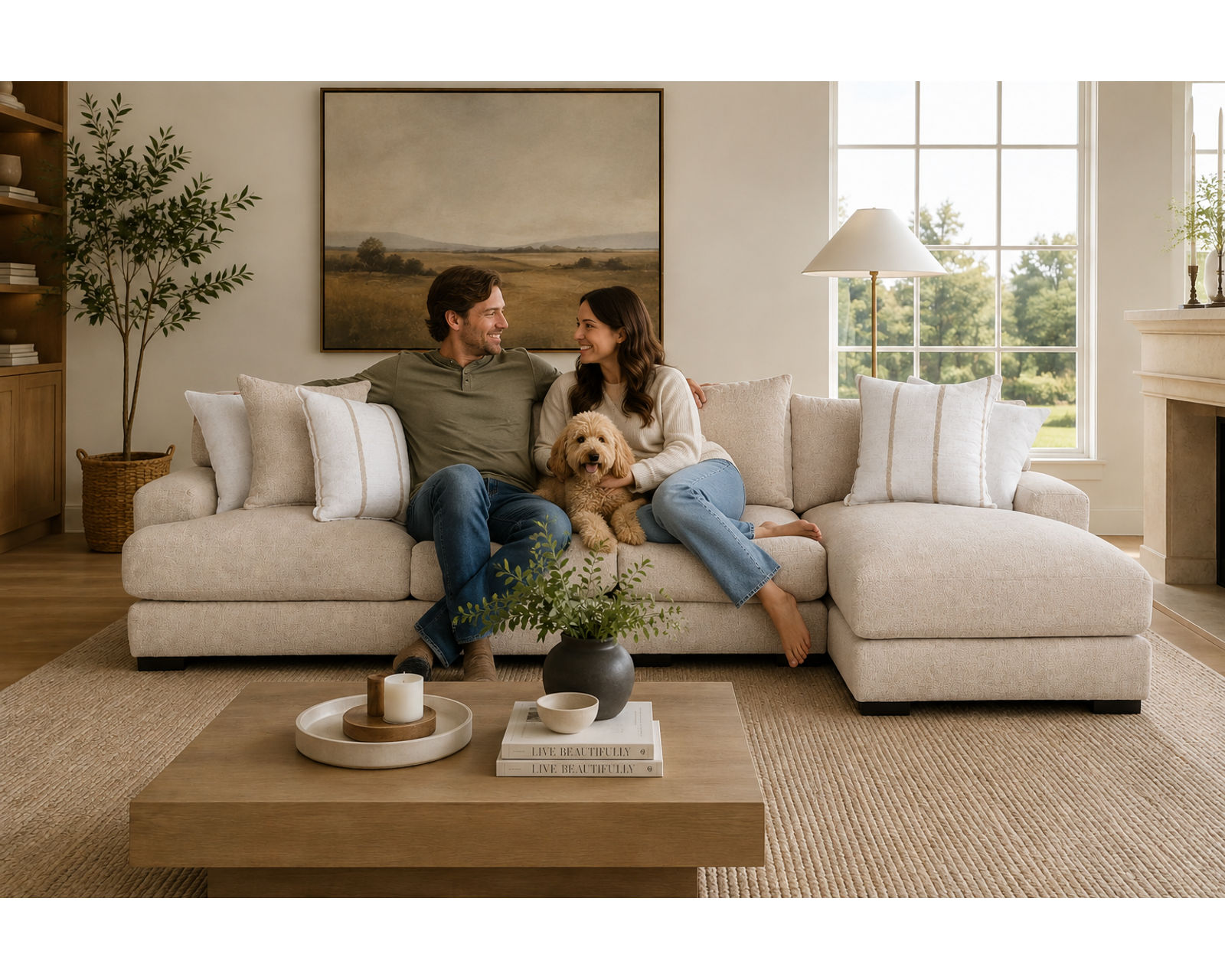 Shay Casual Modern Modular Sectional (Relaxed Modern Style. Deep Comfort) - Beautiful Rooms Don’t Have to Cost a Fortune.