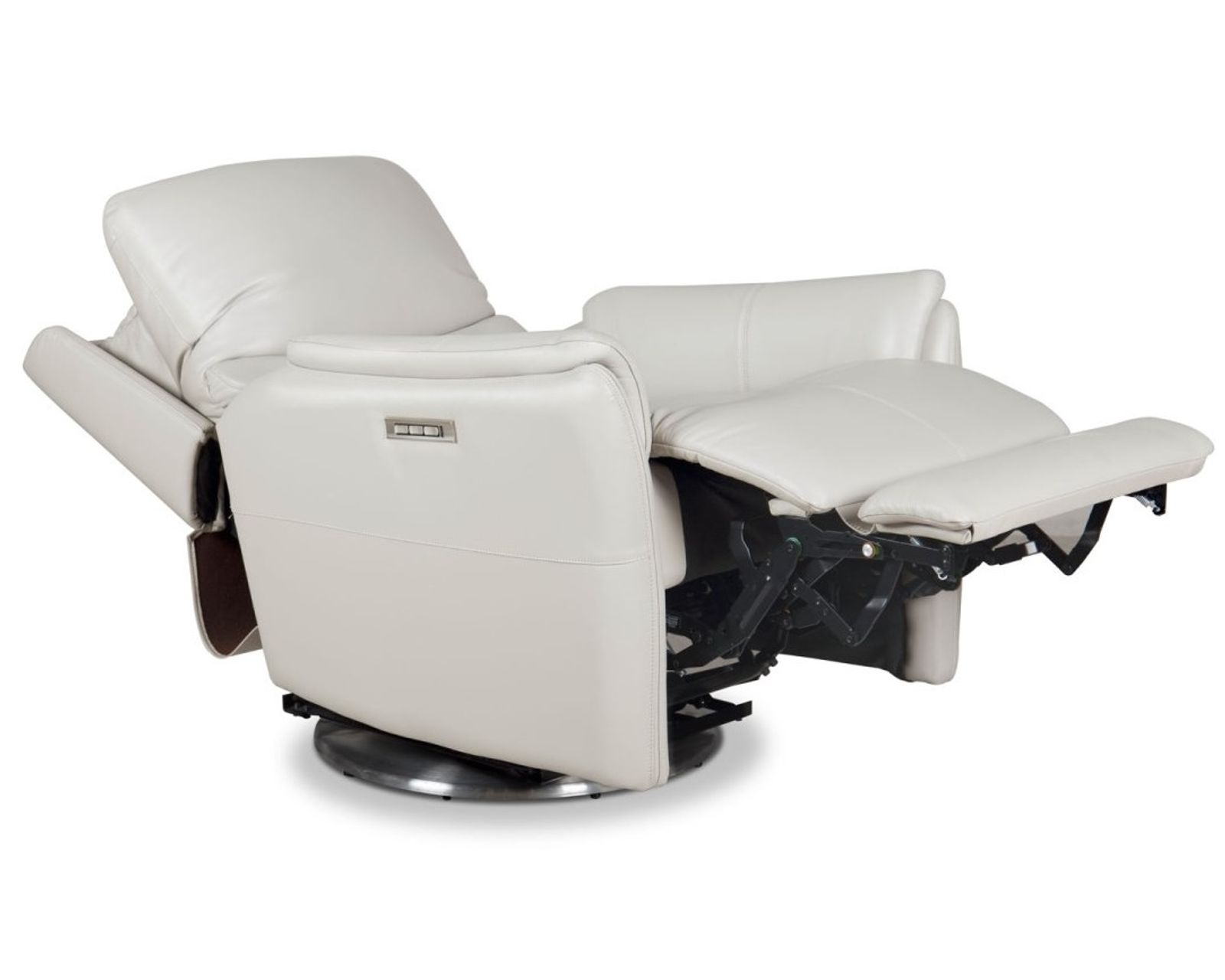 Salem Swivel Recliner w/Power Recline, Power Head Rest & Power Lumbar (Lay Flat) - Steel (In stock)