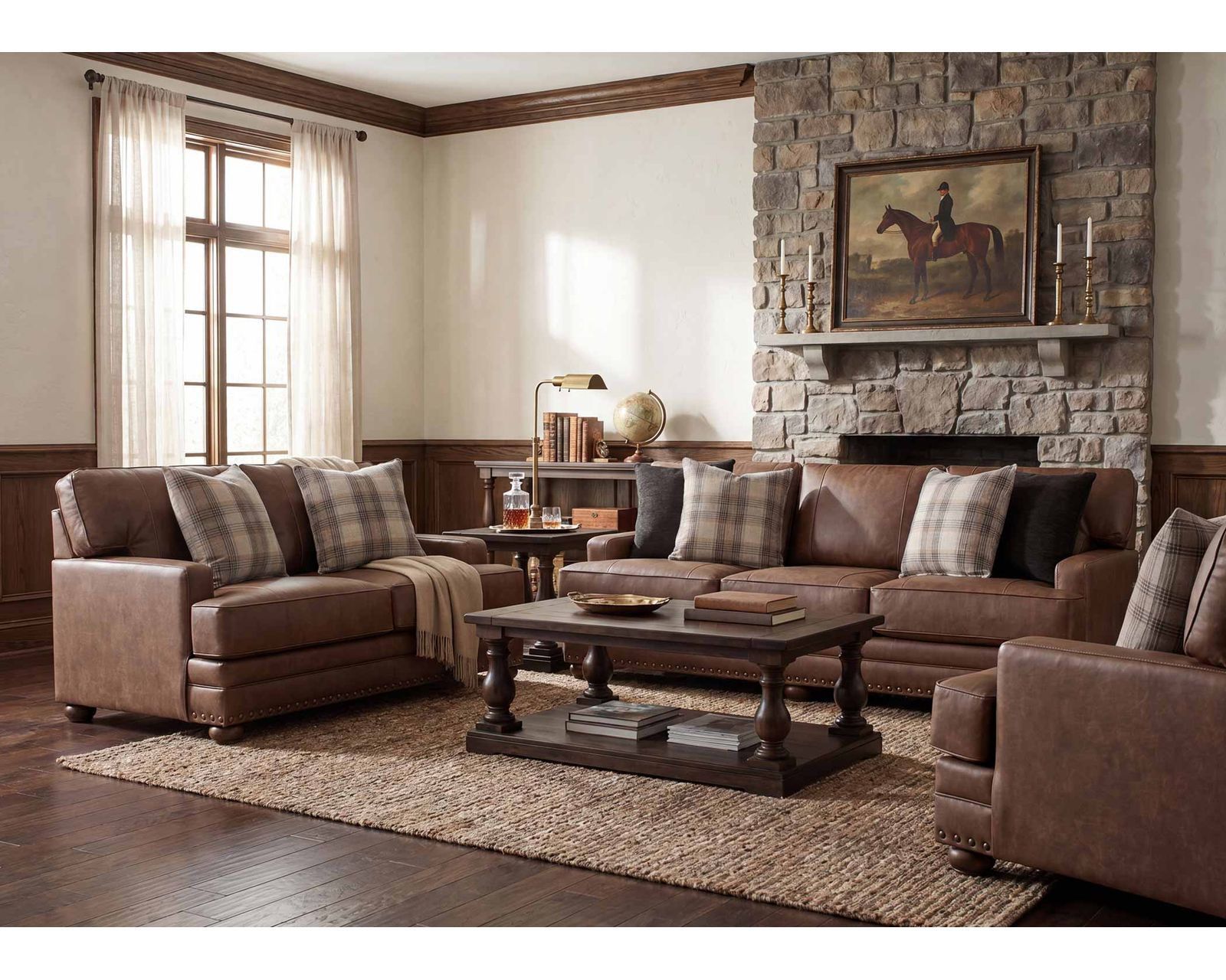 Felix 100" Extra-Wide Sofa (Leather Character. Refined Comfort) - Professionally Designed. Beautifully Coordinated. Affordably Yours.