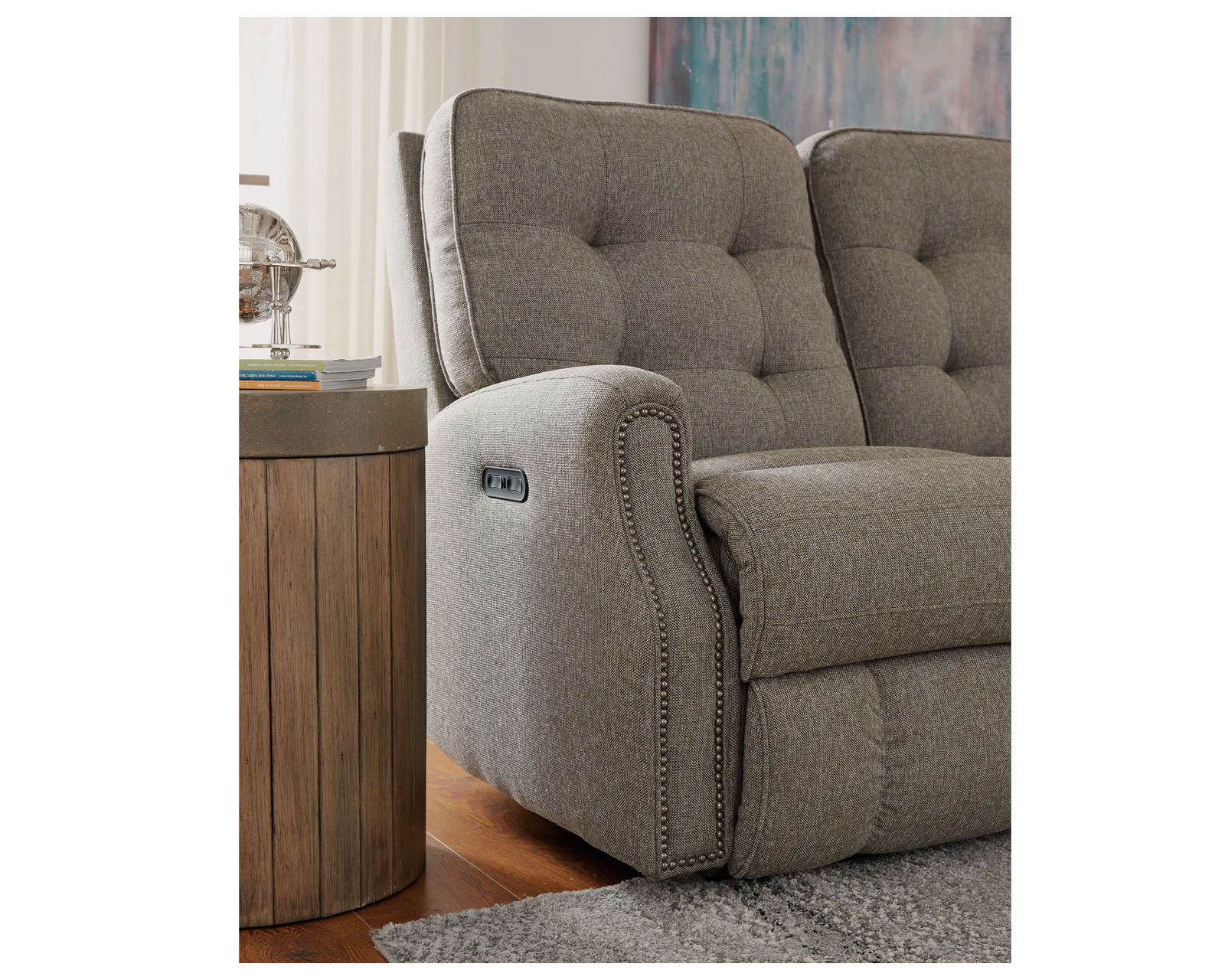 Devon Fabric Reclining Sectional (Colors Available) - Available with or without nail head trim