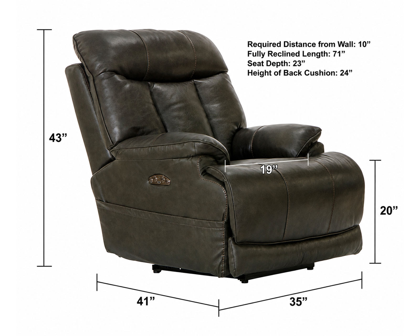 Naples Power Headrest Power Lay Flat Recliner w/Extended Ottoman - Italian Leather Luxury, Lay-Flat Relaxation & Extended Head-to-Toe Support (2 colors) - Recline Into Better Living.