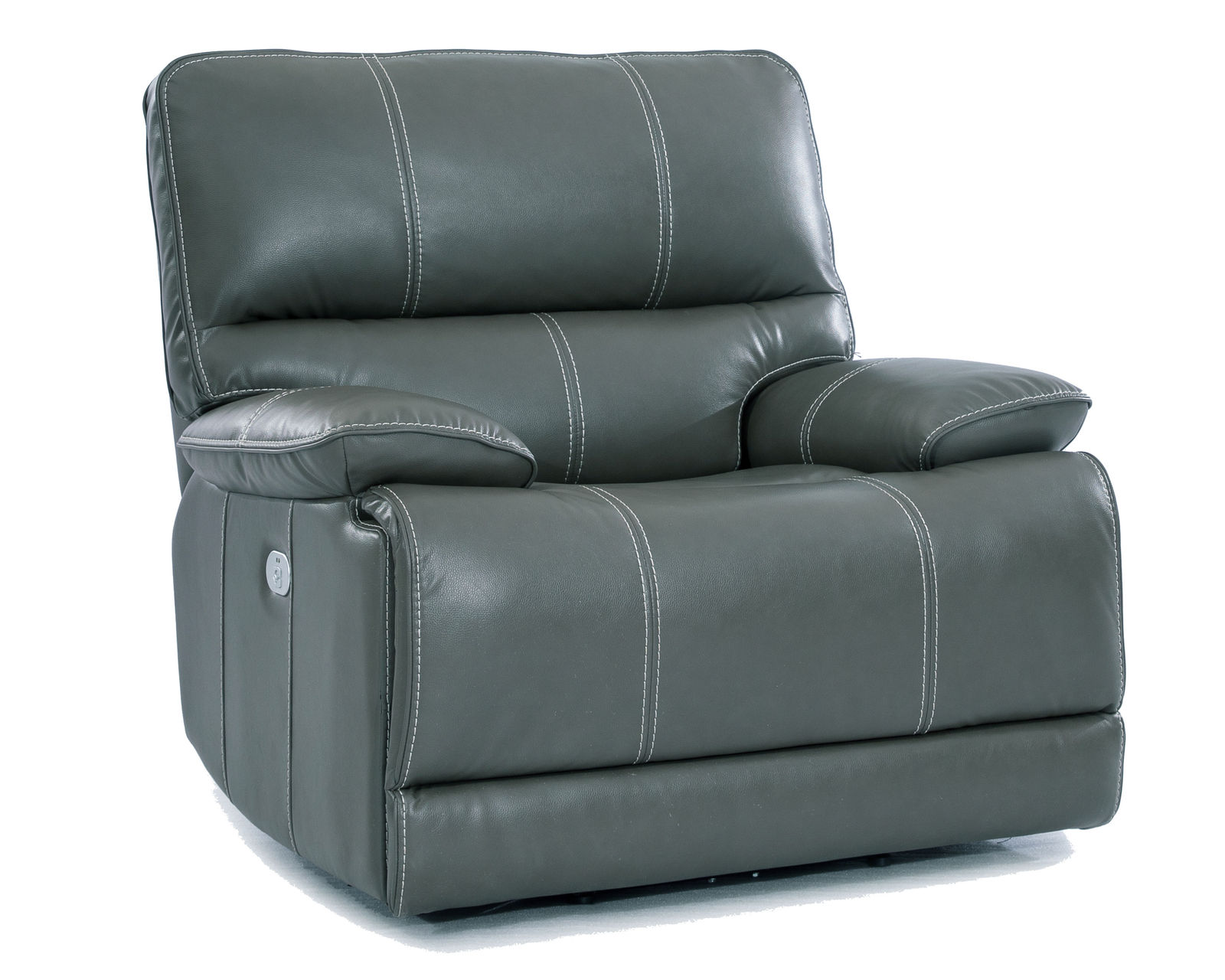 Shelby  Power Headrest Power Reclining Sectional in Cabrera Azure (Faux Leather) - Shelby Power Headrest Power Recliner