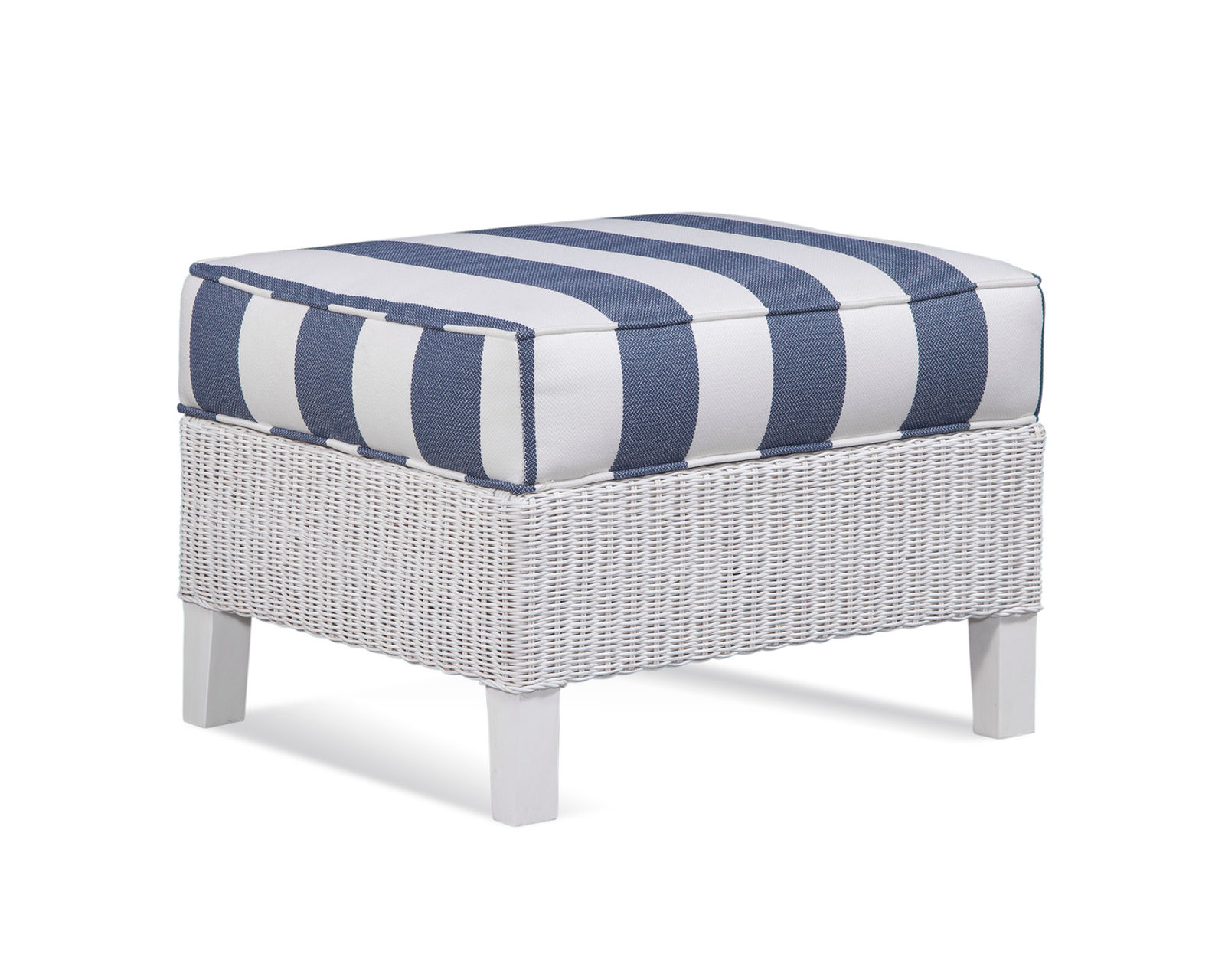 Gibraltar 75" Rattan Sofa Blue (+28 finishes - 69 fabrics) - Gibraltar 21" x 25" Rattan Ottoman