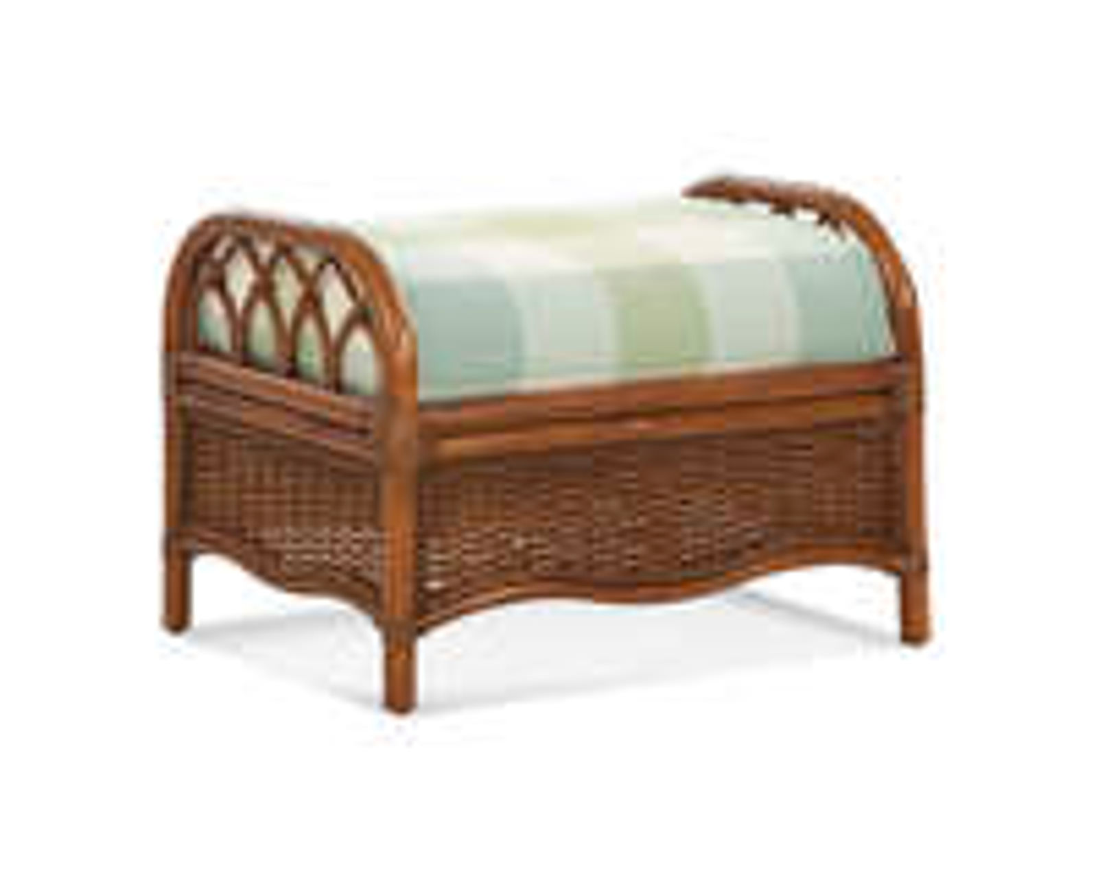 Everglade 76" Rattan Sofa Green (+28 finishes - 69 fabrics) - Everglade 20" x 27" Rattan Ottoman
