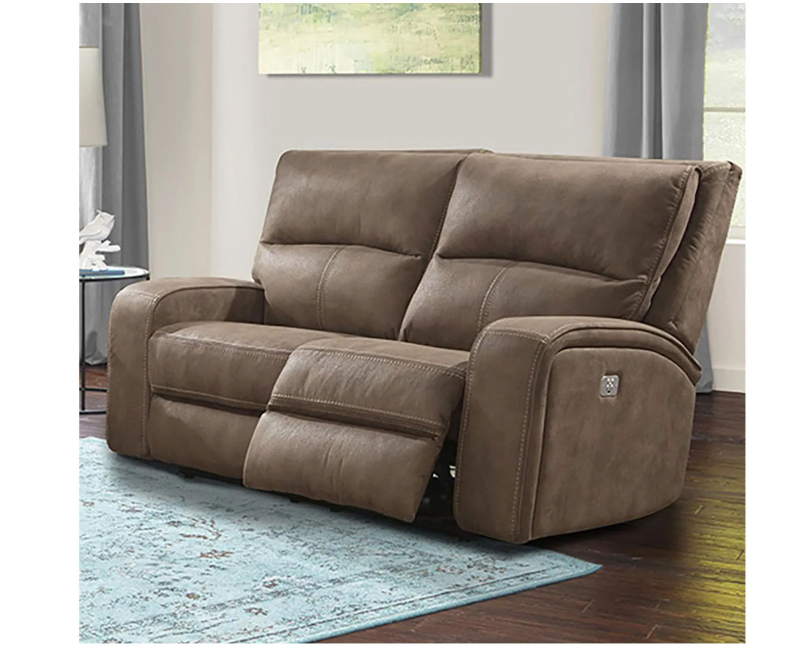 Polaris Power Recliner w/ Power Headrest Kahlua (In stock - Fast shipping) - Polaris Power Headrest Power Reclining Loveseat