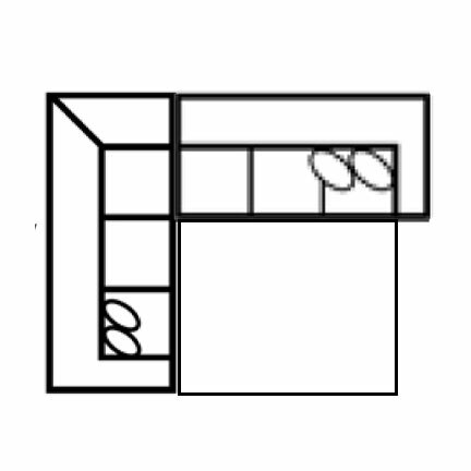 Layout C: Two Piece Sleeper Sectional 91" x 116"