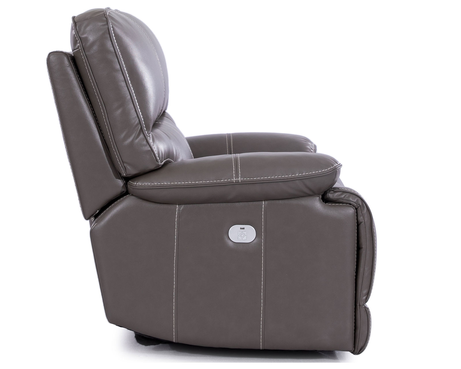 Shelby Power Headrest Power Reclining Sectional in Cabrera Haze (Leather like fabric) - Shelby Power Headrest Power Recliner