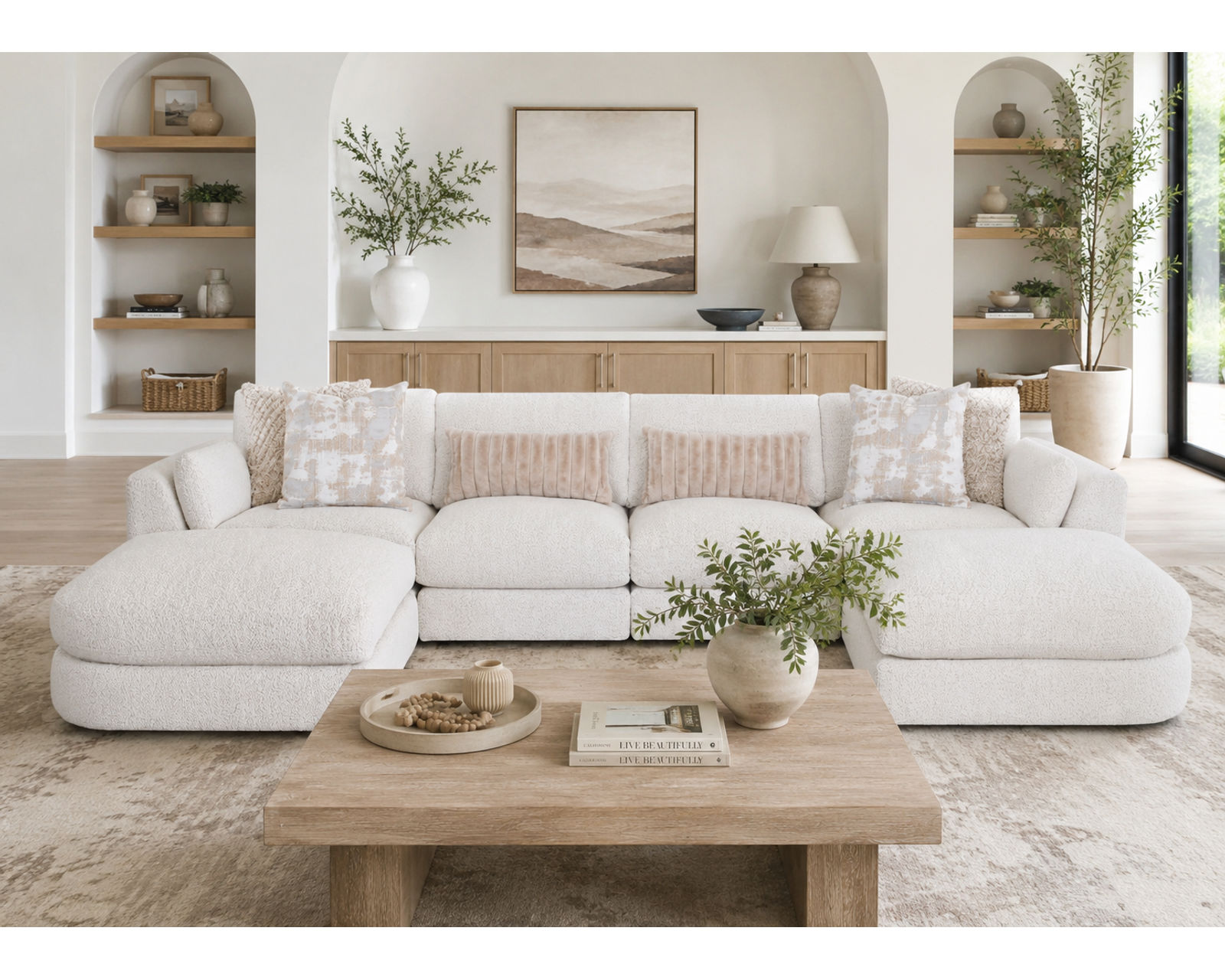 Bombay 938 Modular Sectional (Sculptural Style. Sink-In Comfort) - Includes all Accent Pillows