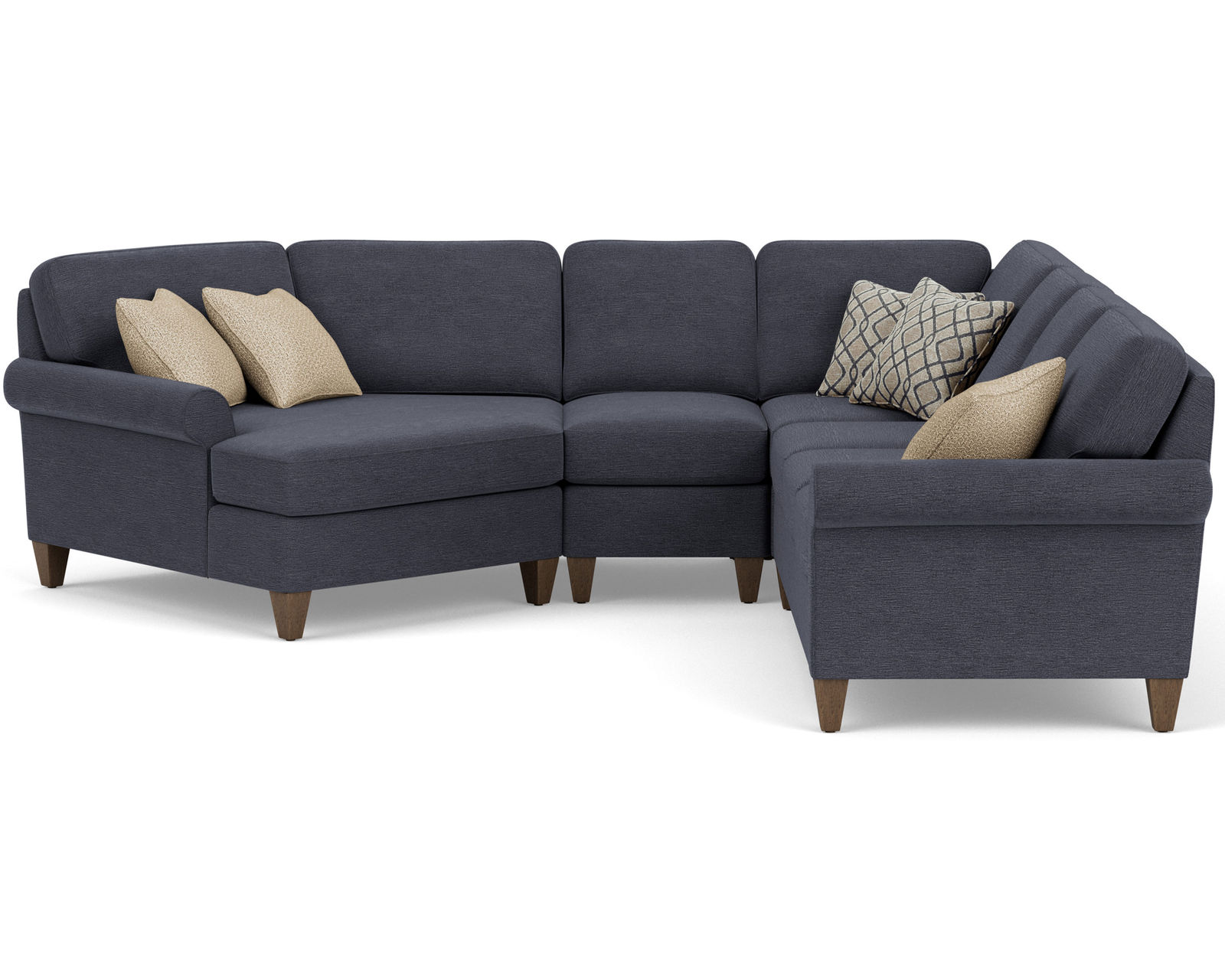 Westside 5979 Sectional (100+ fabrics) - Sectional Layout N:  High resiliency foam core seating cushions 2lb to 2.5 lb (Industry standard 1.8)