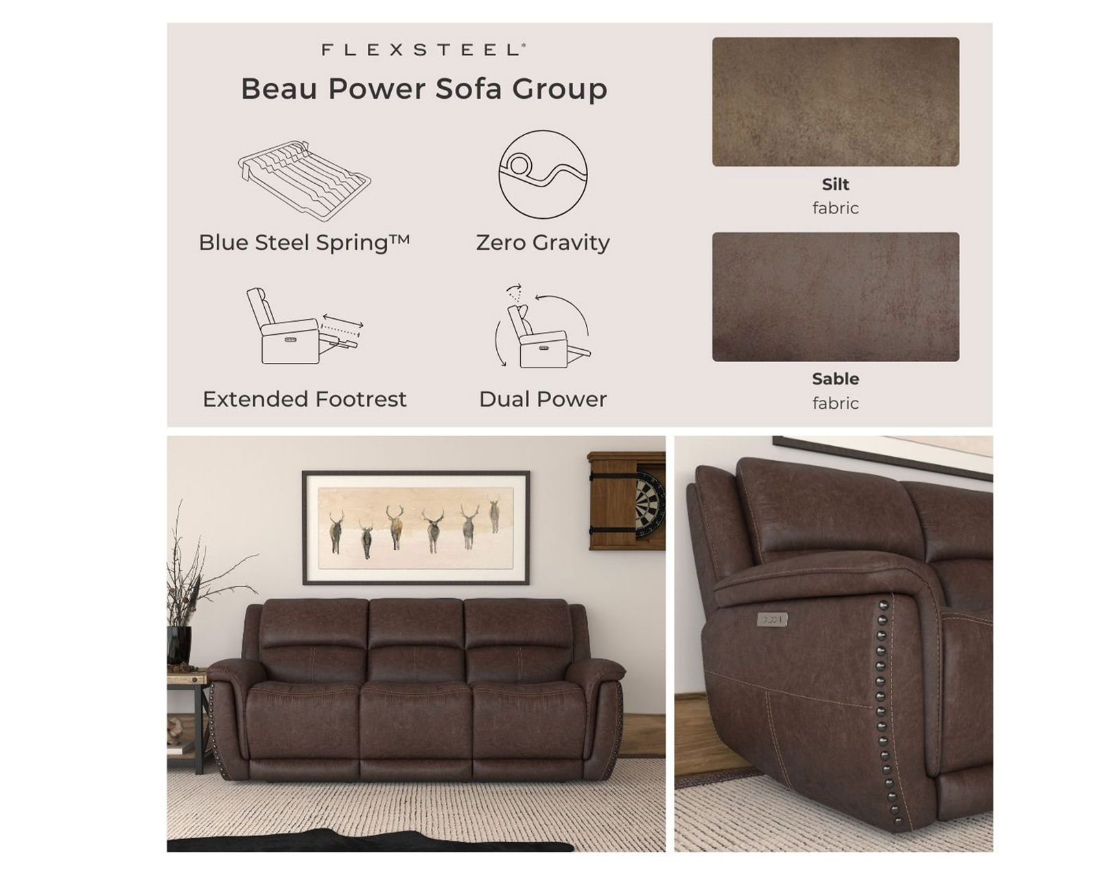 Beau 1011 Power Headrest Power Reclining Console Loveseat (Chocolate faux leather fabric) in stock