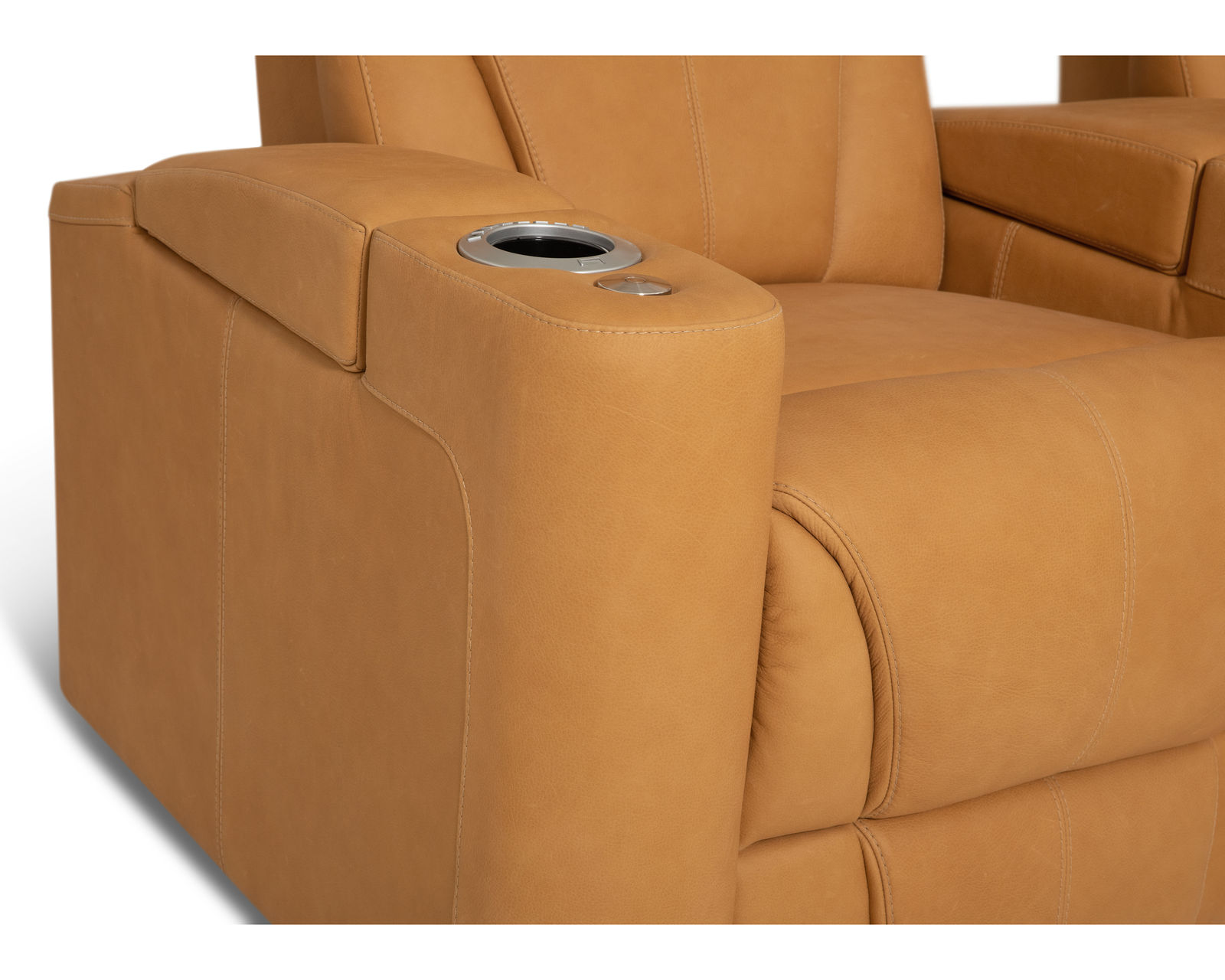 Vivid 41095 Triple Power Home Theater Sectional (+200 colors) - Includes LED lighted cupholders and chair base