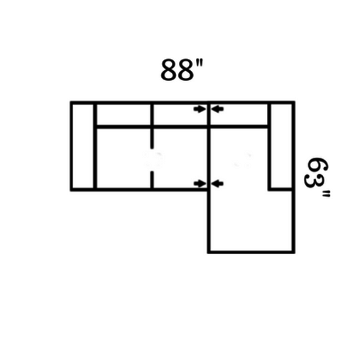 Layout I: Two Piece Sectional 88" x 63"