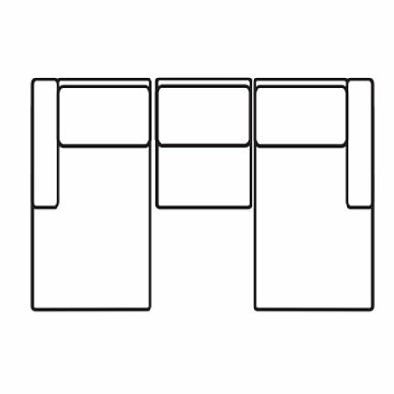 Layout G: Three Piece Sectional 69" x 98" x 69"