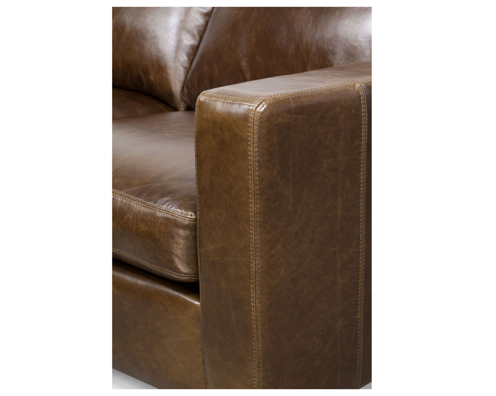 Colebrook 77267 Sectional (+100 Leathers) - Modern styled track arm- 100% All Premium Leather