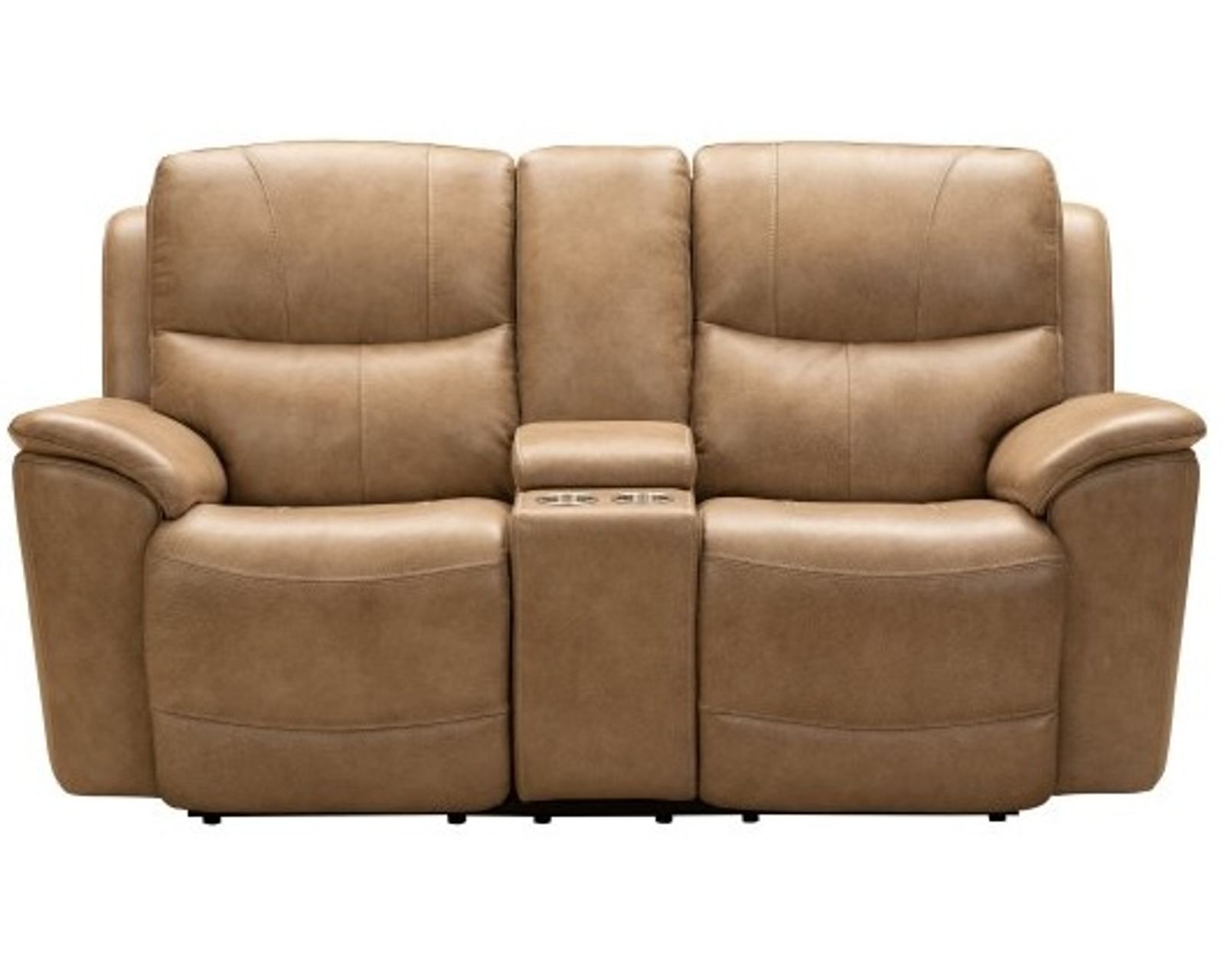 Kaden Leather Power Headrest - Power Lumbar - Power Recliner (Taupe) In stock - Kaden Leather Power Headrest - Power Lumbar - Power Reclining Console Loveseat