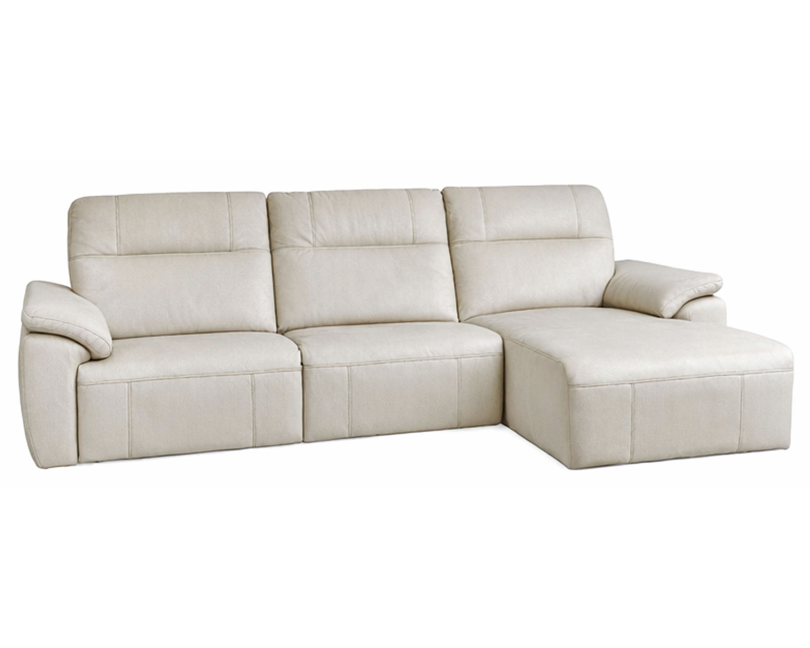 Rowan 4077 Reclining Chaise Sectional (standard and wide seat widths) +140 leathers  - Layout J:  Three Piece Chaise Sectional 116" x 65"(1 recliner)
