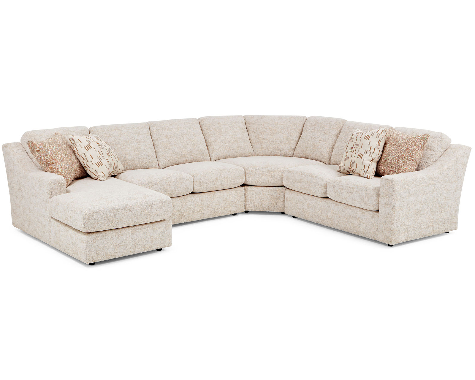 Caverra Stationary Sectional (+139 fabrics) - Layout K: Four Piece Sectional 99" x 130" x 66"