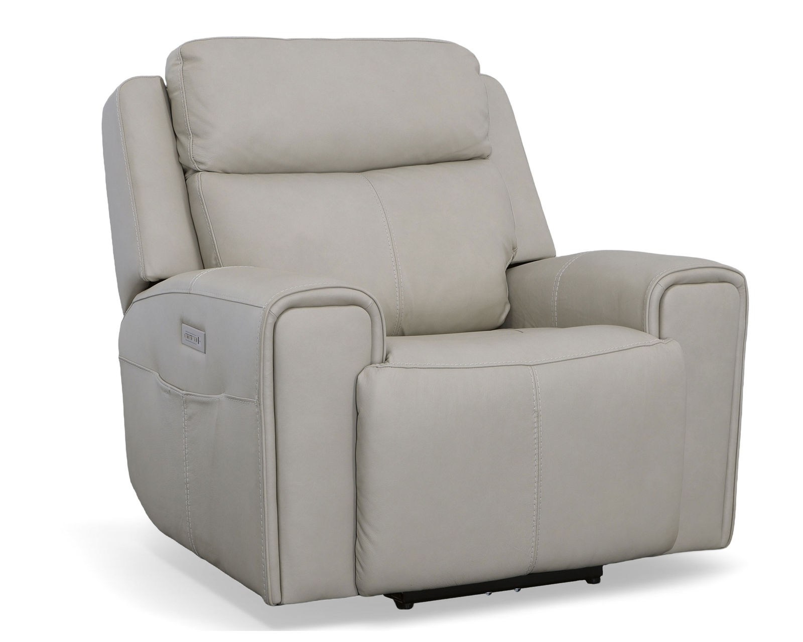 Barnett Power Reclining Sofa with Power Headrests and Lumbar (Ice leather) 87" - Barnett Power Recliner with Power Headrest and Lumbar