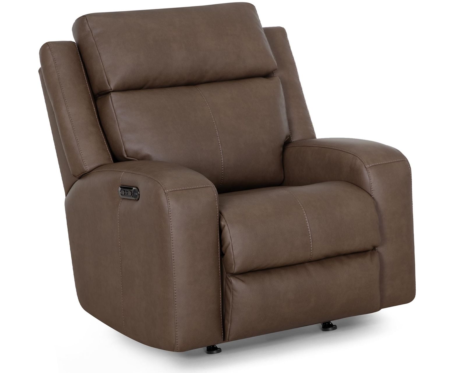 Winston 92" Reclining Sofa with Drop-Down Table & Cupholders (Sophisticated Style. Serious Comfort. Neori Air Massage Option) - Shown in Durable Leather Like Fabric Color Taupe