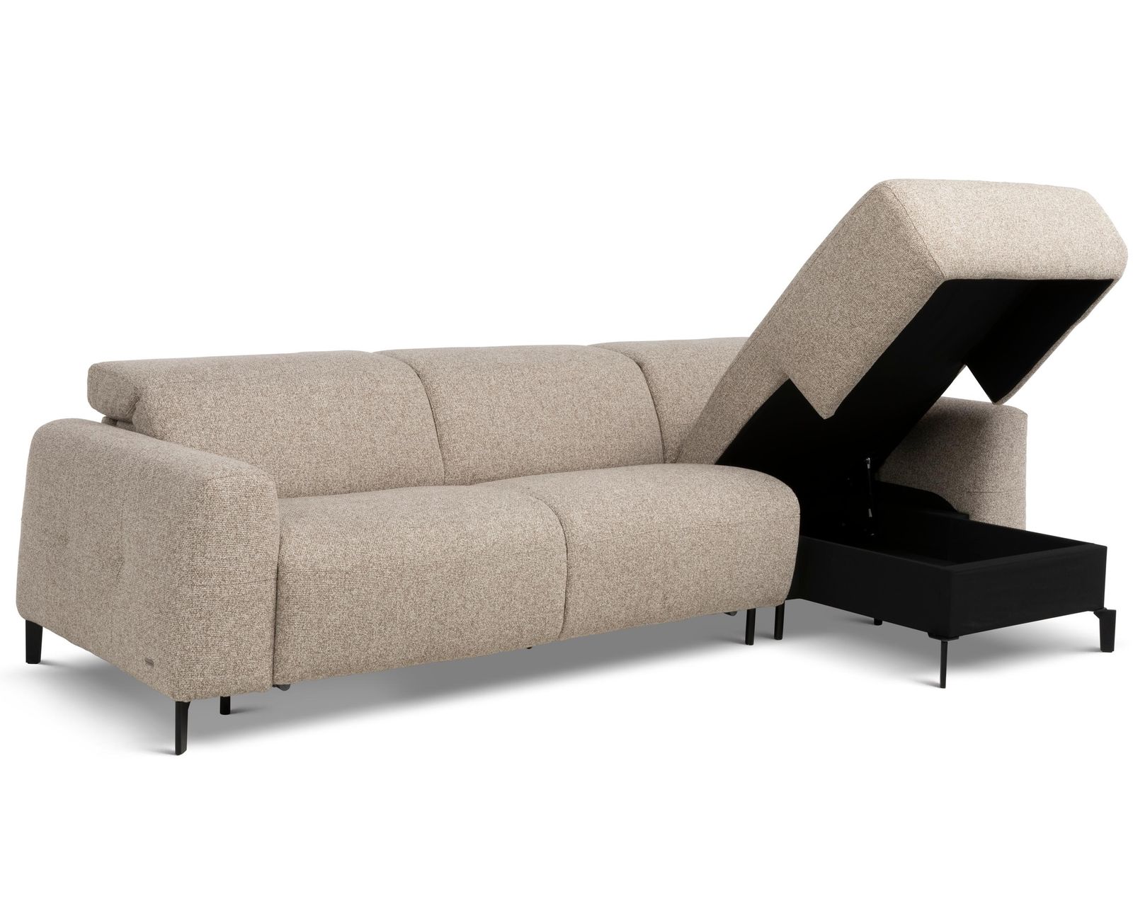 Capri C325 Two-Piece Chaise Sectional (+45 fabrics) - Select the Right or Left Arm Facing Chaise Lounge with Storage