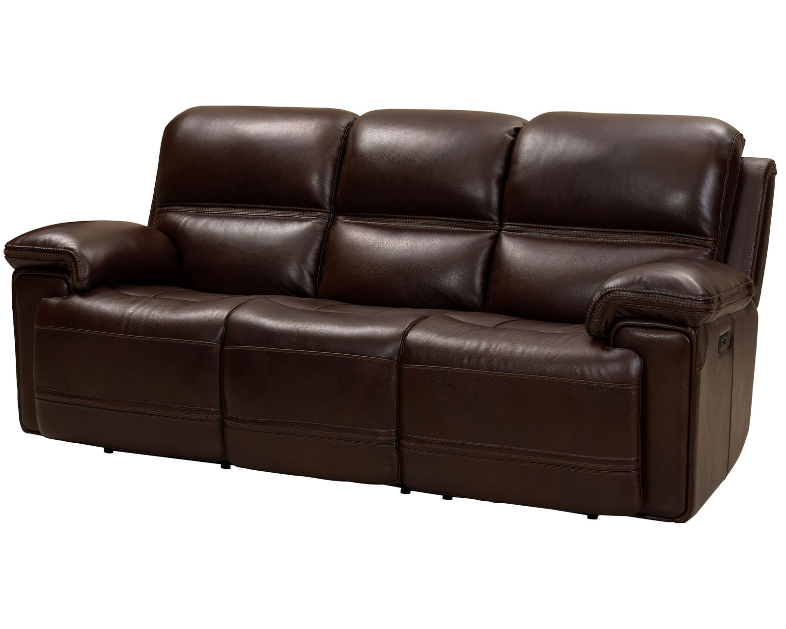 Sedrick 90" Leather Power Headrest Power Reclining Sofa (Walnut) In stock - Includes Power Headrest - Power Recline