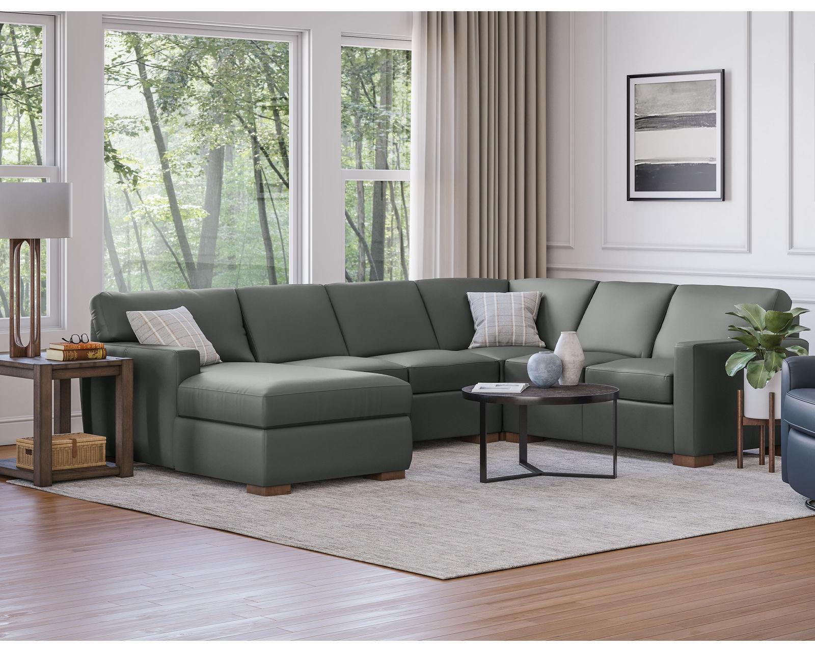 Bryant Stationary Leather Sectional (Leather choices) - Sectional Layout F: We rigorously test every product for lifelong comfort.