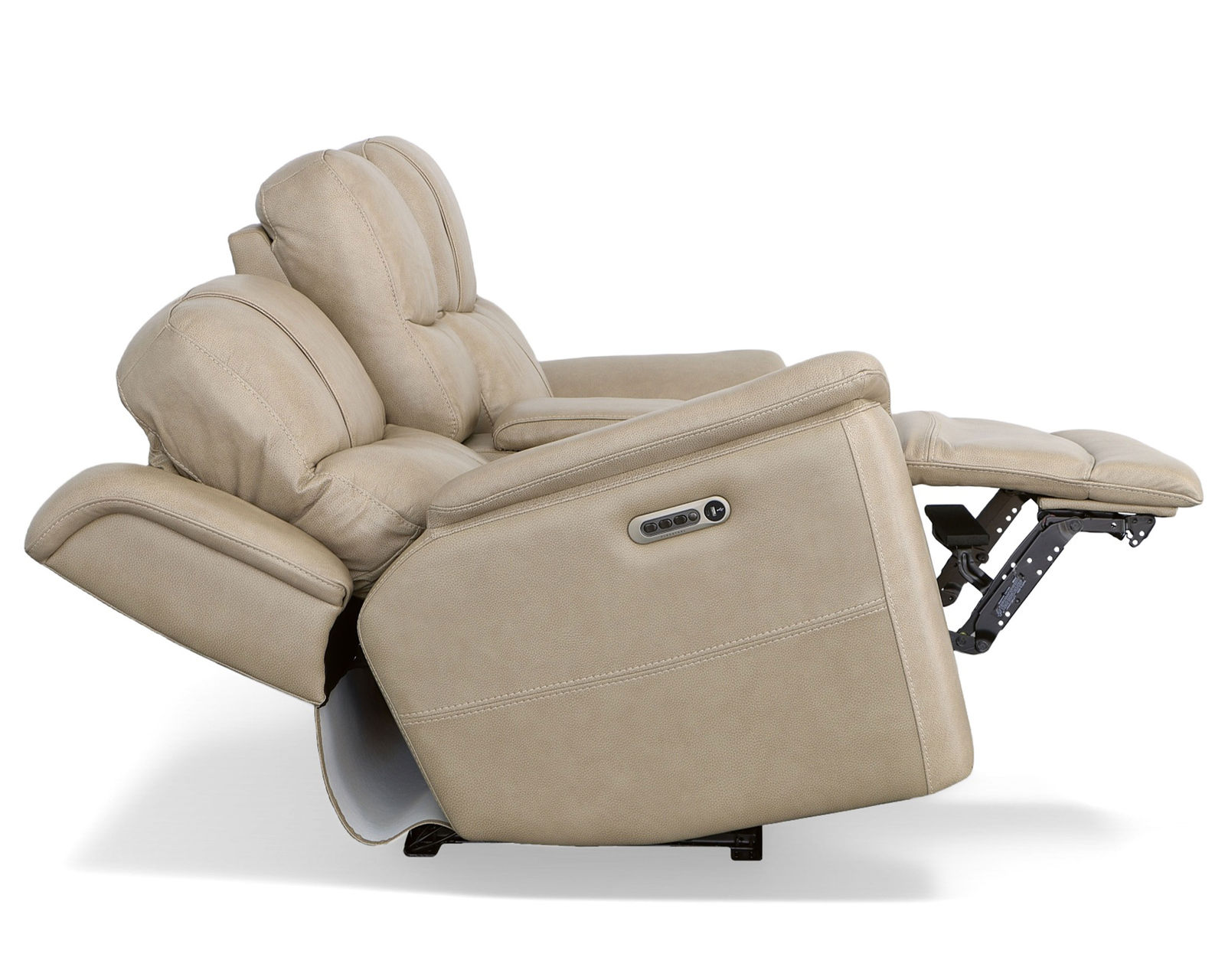 Crew Power Reclining Loveseat with Console, Power Headrests & Lumbar (Tan leather) in stock - Crew Power Reclining Loveseat with Console, Power Headrests & Lumbar