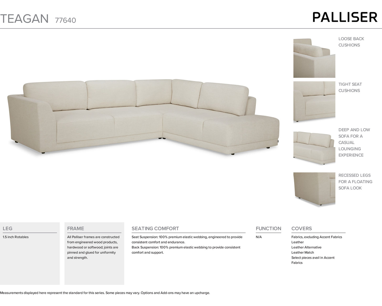 Teagan 77640 Sofa (89" or 91") +100 leathers