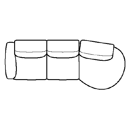 Layout C: Three Piece Sectional 127" x 52"