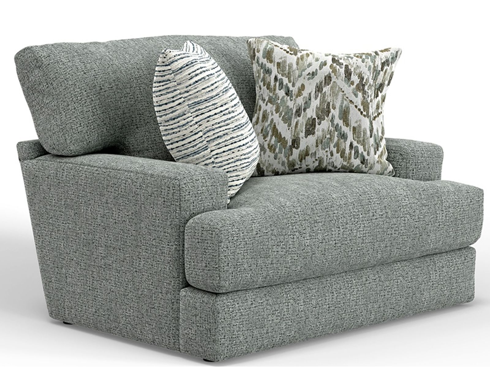 Brett 93" Sofa (2 colors) includes pillows - Brett Chair and a Half Shown in Fabric Lotus