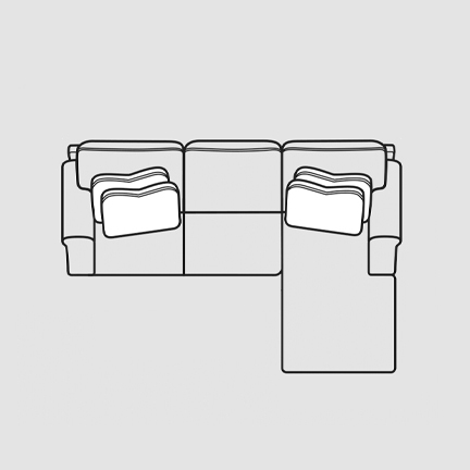 Layout I: Three Piece Reclining Sectional 120" x 64"