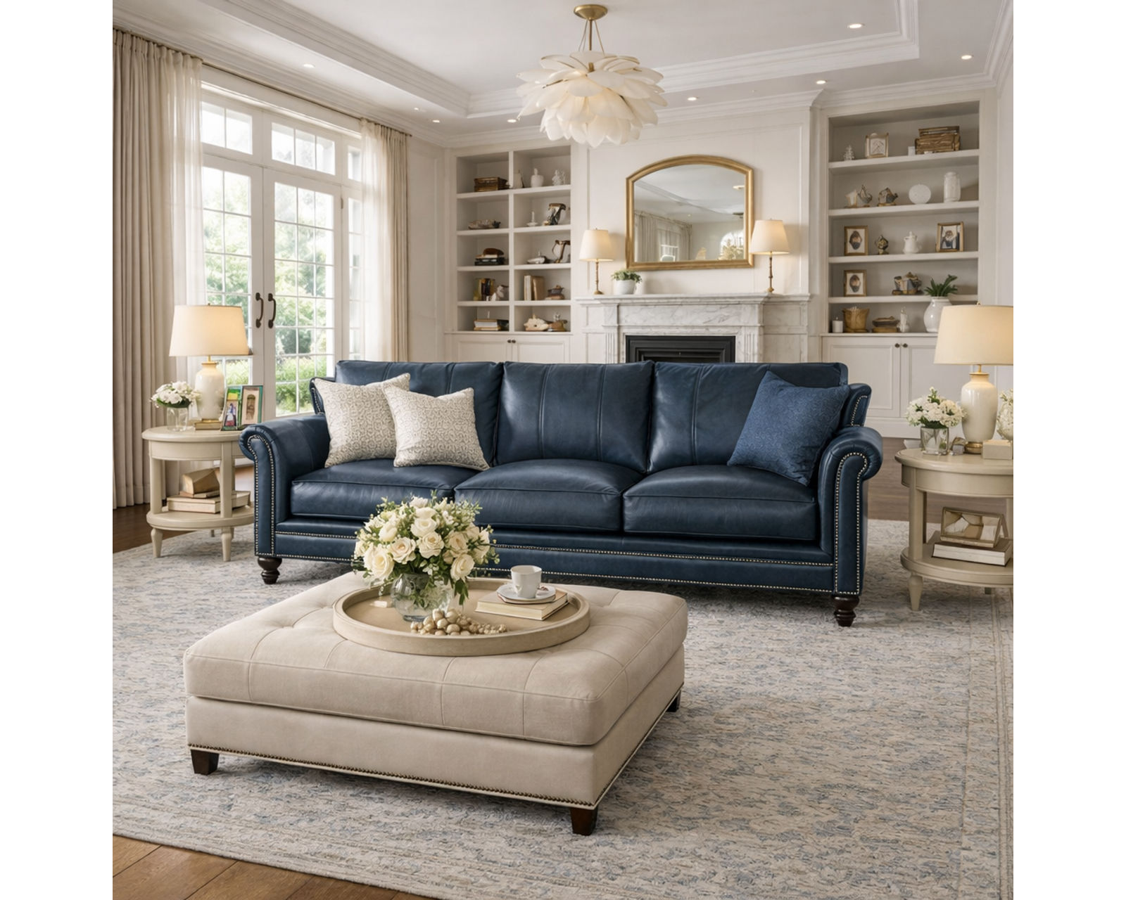 Bradington Young Richardson 866 Sofa (12 leathers) 8-Way Hand Tie - Richardson Stationary Sofa 8-Way Hand Tie
