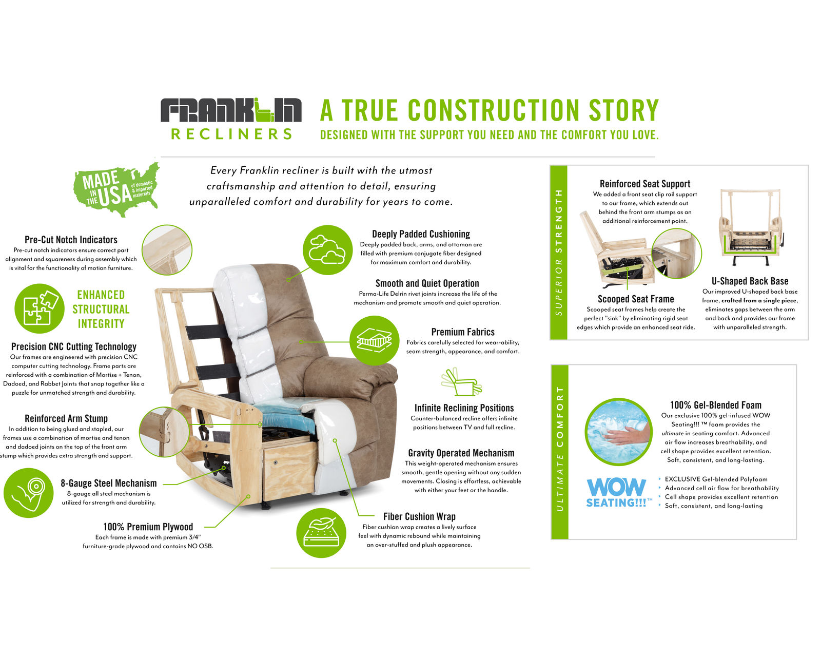 Warner 653 Rocker Recliner Latte