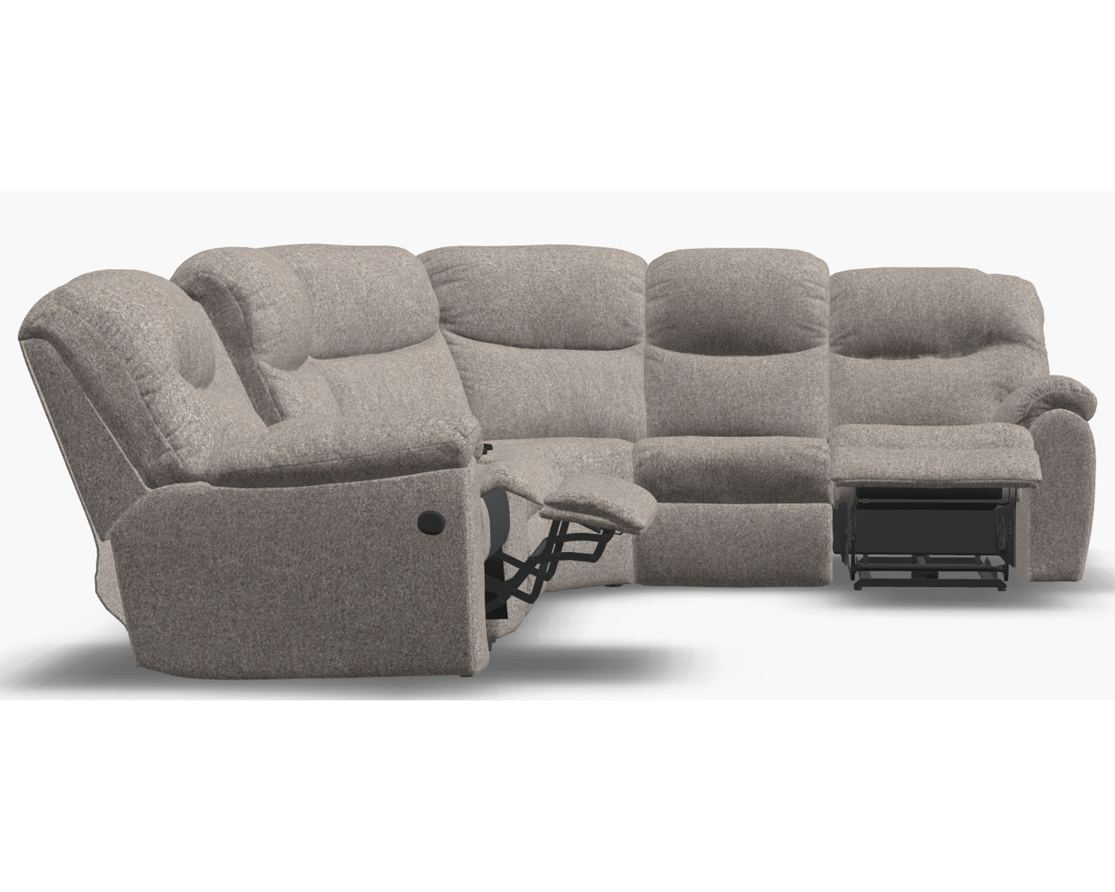Regent 41094 Reclining Sectional (+50 fabrics) - Layout D: Six Piece Sectional 114" x 101"