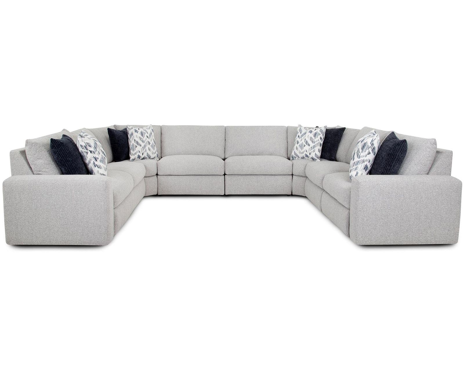 Toronto 400 Modular Wide-Seat Power Reclining Sectional (Wide-Seat Comfort. Power Reclining. Designed Around You) 3 colors - Layout C: Eight Piece Reclining Sectional 132" x 169" x 132" (4 Recliners)