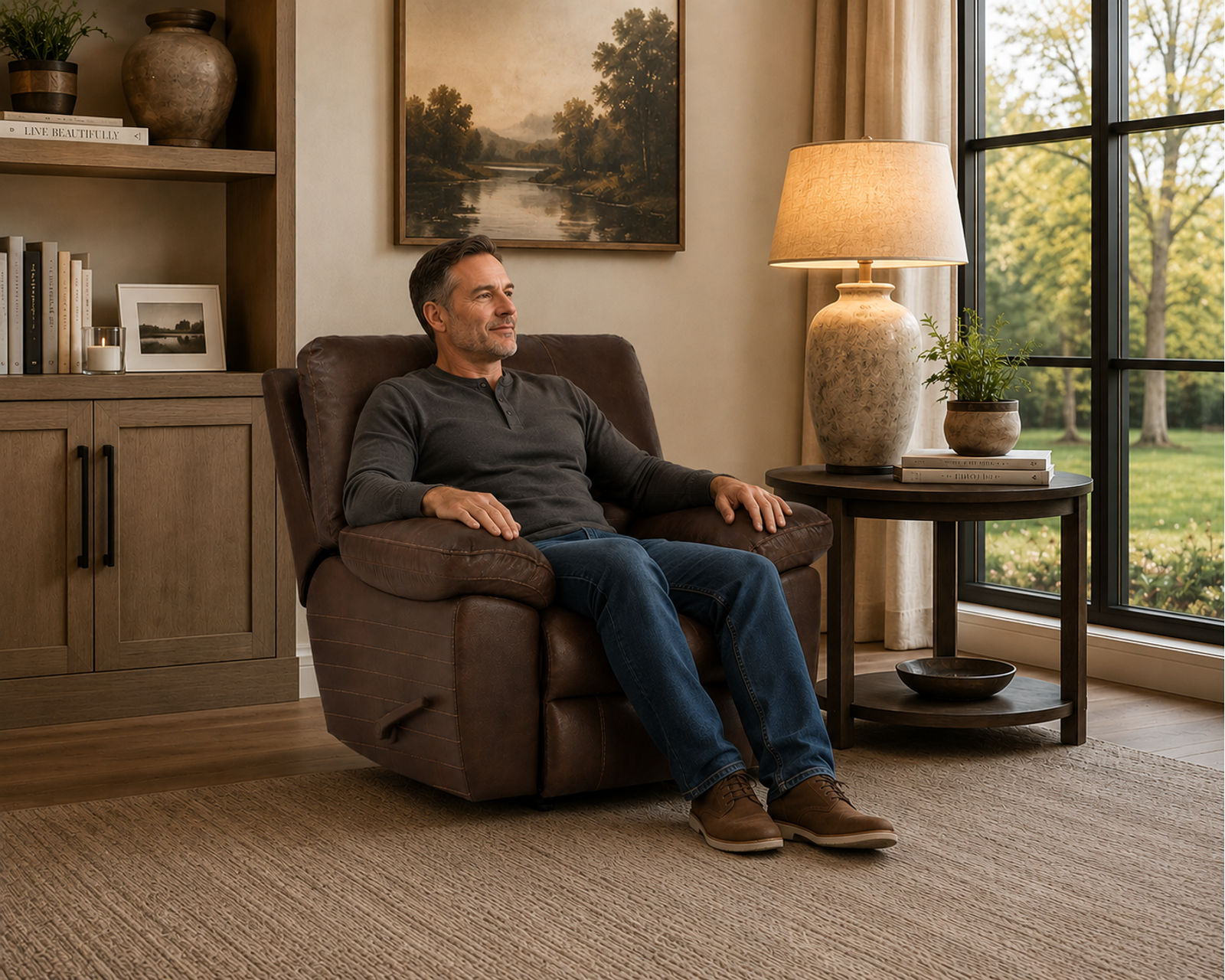 Stetson 91" Lay Flat Reclining Sofa (2 colors) leather like fabric - Comfort Built for the Whole Family.