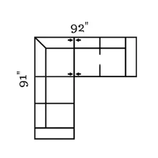 Layout G: Two Piece Sectional 91" x 92"