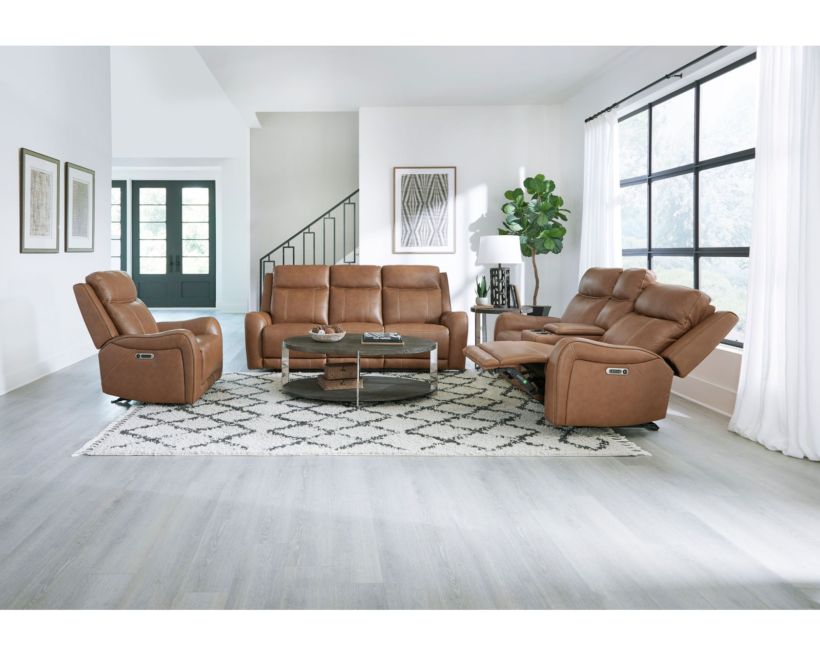 Haywood Power Headrest Power Glider Leather Recliner (In stock - Fast shipping)