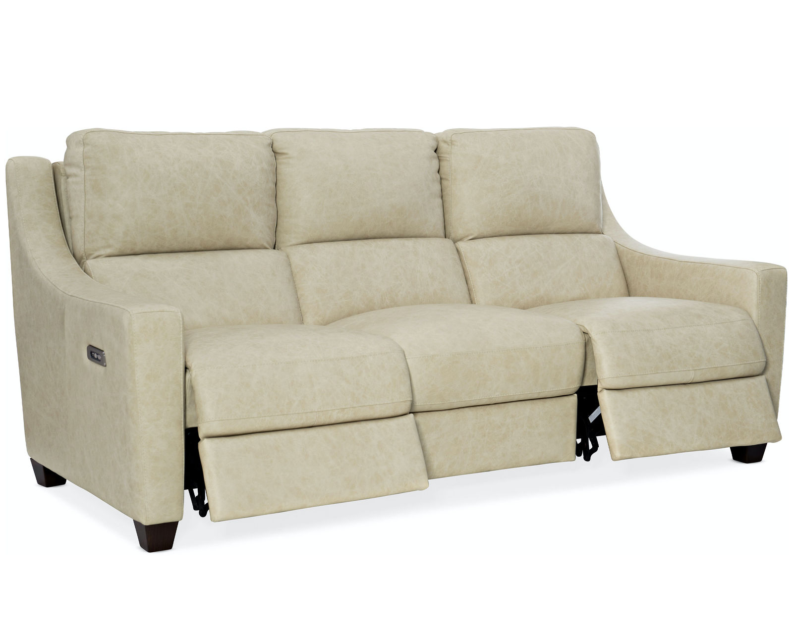 Monti Leather Power Headrest Power Reclining Sofa - Distance from Wall to Recline: 22 Full Recline Length: 61